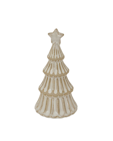 Alora Ceramic Snowy Layered Tree With Star