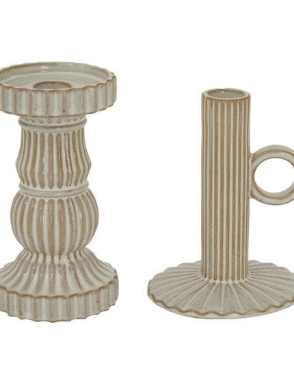 Alora Ceramic Taper Candle Holder With Handle