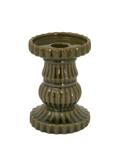 Alora Olive Ceramic Pillar Candle Holder
