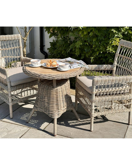 Amalfi Collection Outdoor Bistro Table With Wood Top