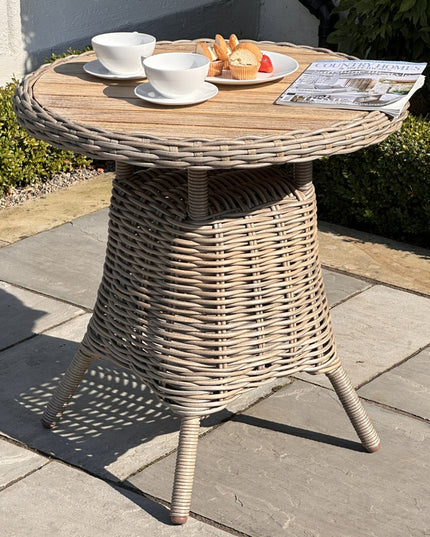 Amalfi Collection Outdoor Bistro Table With Wood Top