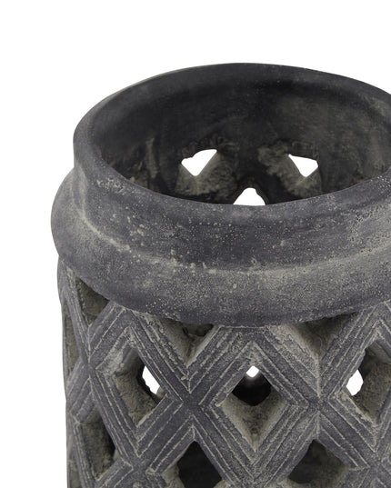 Amalfi Grey Large Lattice Lantern