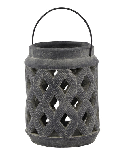 Amalfi Grey Large Lattice Lantern