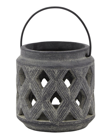 Amalfi Grey Lattice Lantern