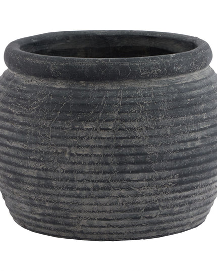 Amalfi Grey Rimmed Large Plant Pot