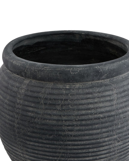 Amalfi Grey Rimmed Large Plant Pot