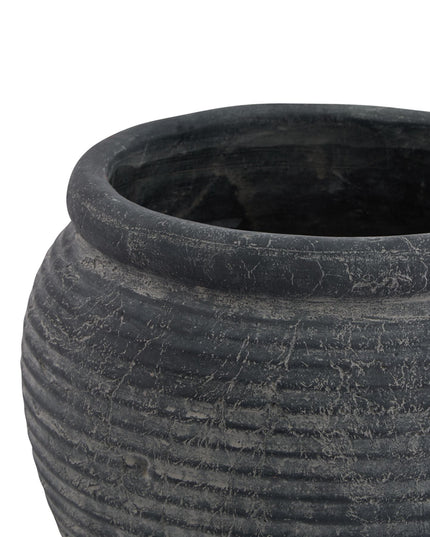 Amalfi Grey  Rimmed Plant Pot