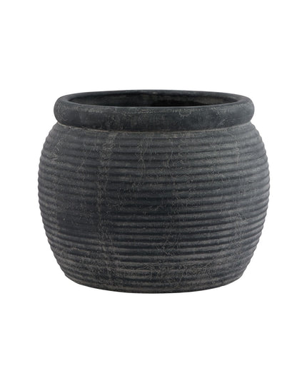 Amalfi Grey  Rimmed Plant Pot