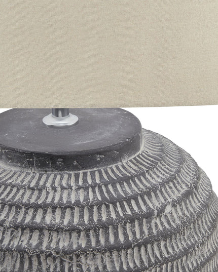 Amalfi Grey Stone Carved Lamp