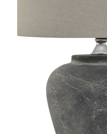 Amalfi Grey Table Lamp With Linen Shade
