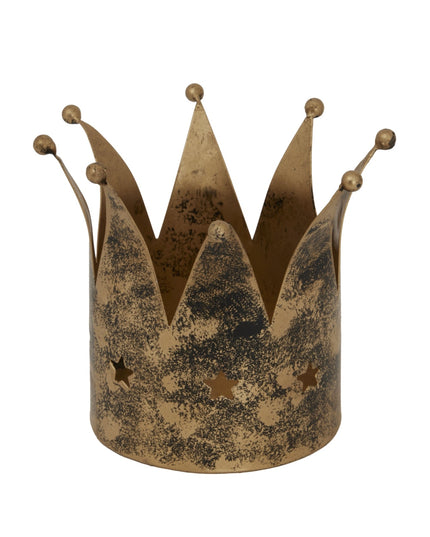 Antique Gold Crown Candle Holder