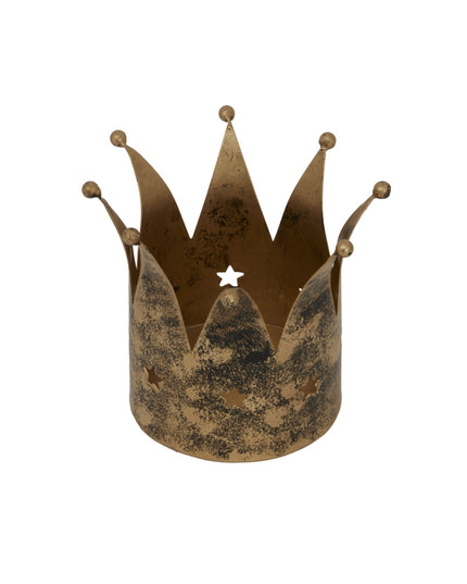 Antique Gold Crown Candle Holder
