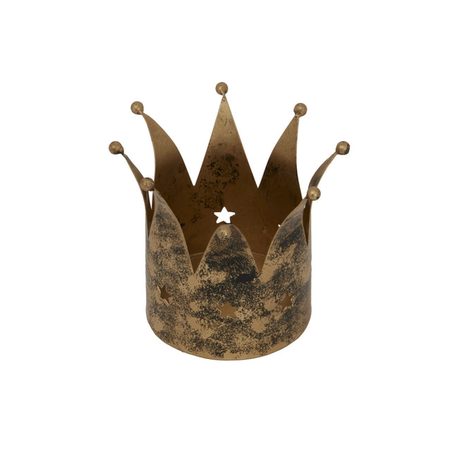 Antique Gold Crown Candle Holder