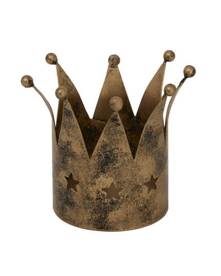 Antique Gold Crown Tealight Holder