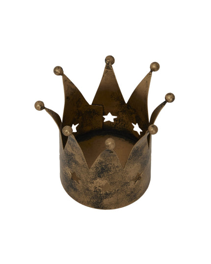 Antique Gold Crown Tealight Holder