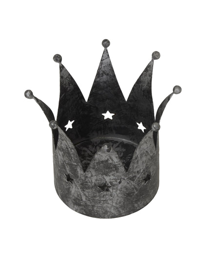 Antique Silver Crown Candle Holder