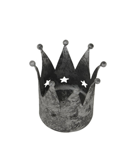 Antique Silver Crown Tealight Holder