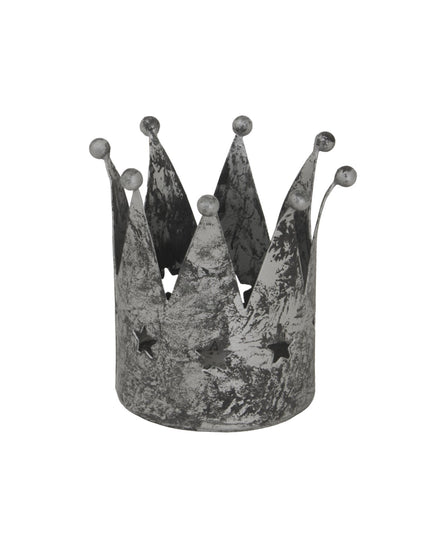 Antique Silver Crown Tealight Holder