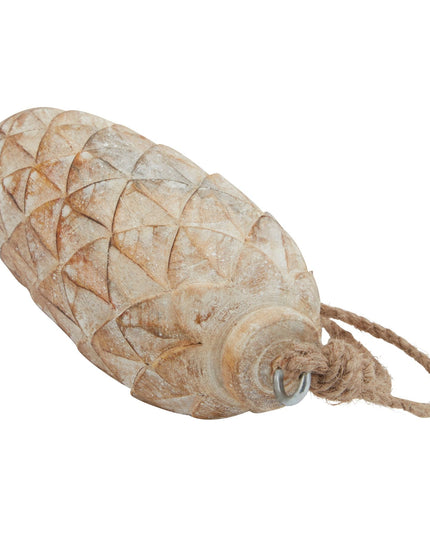 Antique White Wash Large Pine Cone Bauble
