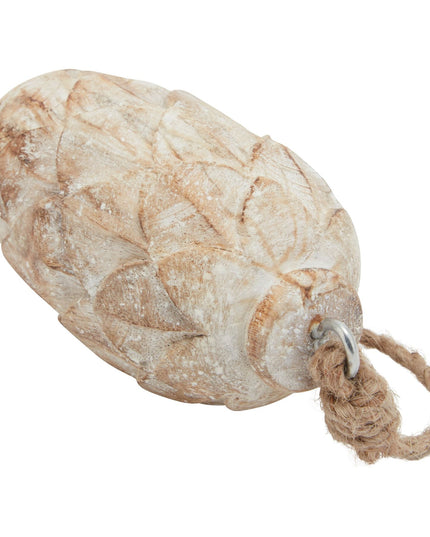Antique White Wash Pine Cone Bauble
