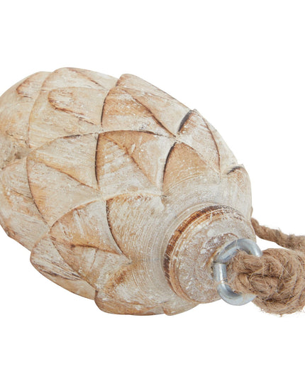 Antique White Wash Small Pine Cone Bauble