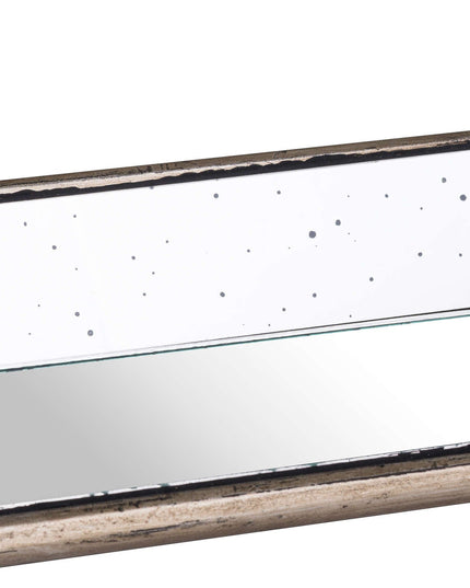 Astor Distressed Mirrored Display Tray With Wooden Detailing