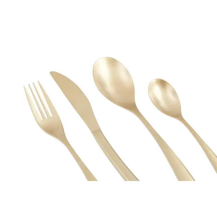 Avie 16 Piece Antique Gold Finish Cutlery Set