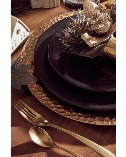 Avie 16 Piece Antique Gold Finish Cutlery Set