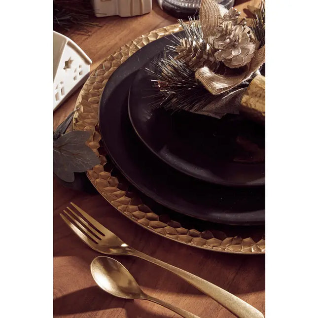 Avie 16 Piece Antique Gold Finish Cutlery Set