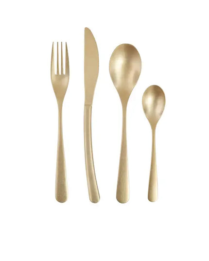 Avie 16 Piece Antique Gold Finish Cutlery Set
