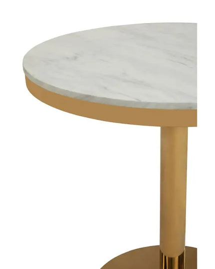 Azalea Round Marble Dining Table With Gold Base