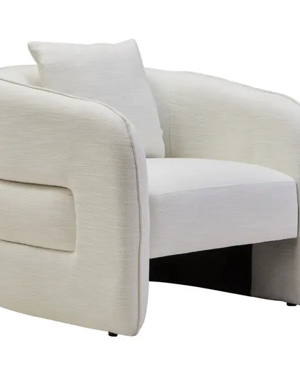 Bilani Curved Chair with back design cream fabric