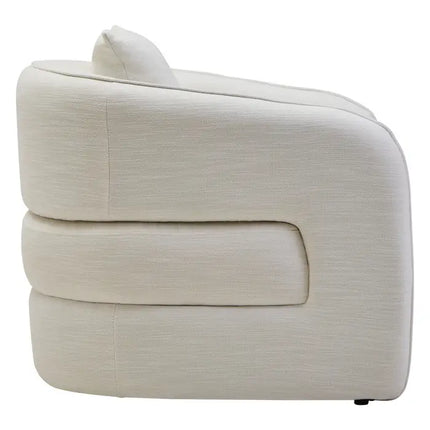 Bilani Curved Chair with back design cream fabric
