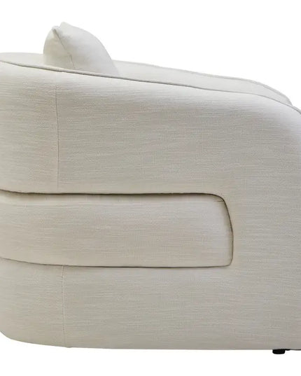 Bilani Curved Chair with back design cream fabric