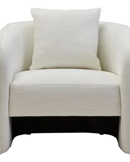 Bilani Curved Chair with back design cream fabric