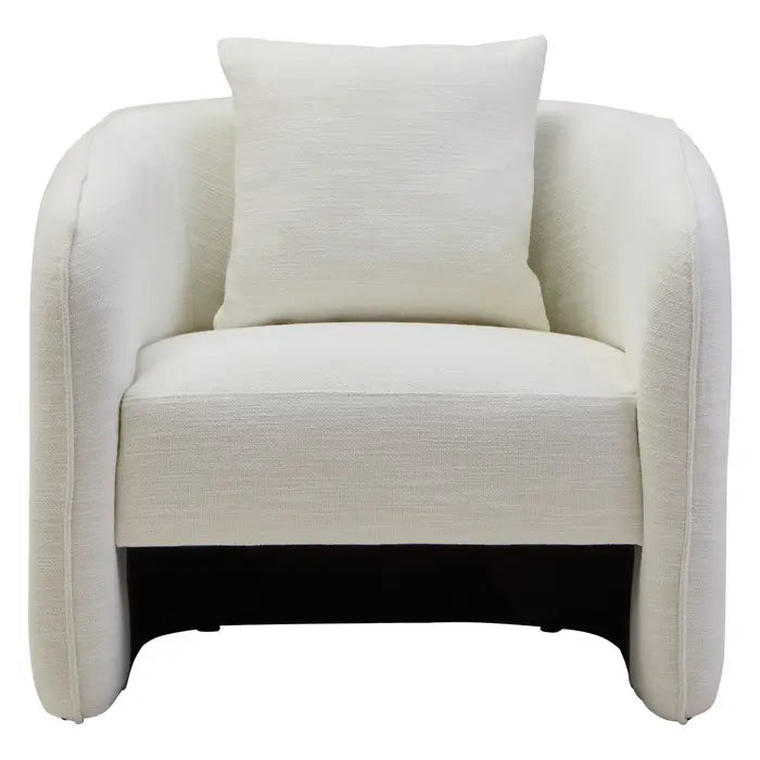 Bilani Curved Chair with back design cream fabric