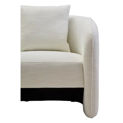 Bilani Curved Chair with back design cream fabric