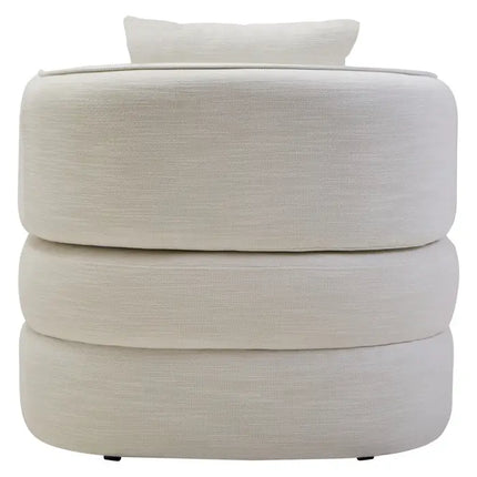 Bilani Curved Chair with back design cream fabric