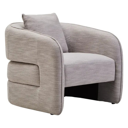 Bilani Curved Chair with back design grey fabric
