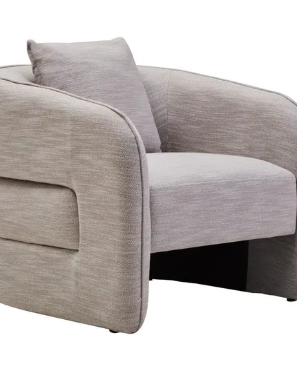Bilani Curved Chair with back design grey fabric