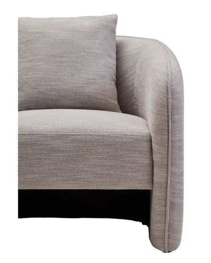 Bilani Curved Chair with back design grey fabric