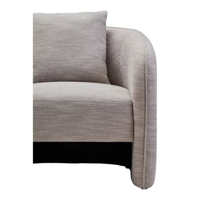 Bilani Curved Chair with back design grey fabric