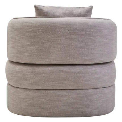 Bilani Curved Chair with back design grey fabric