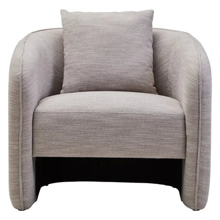 Bilani Curved Chair with back design grey fabric