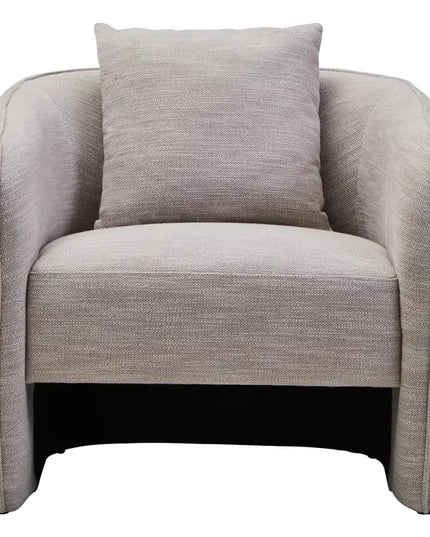 Bilani Curved Chair with back design grey fabric