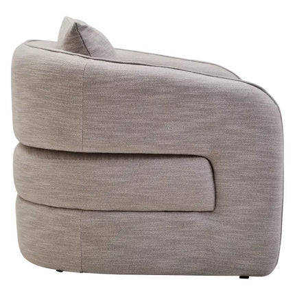 Bilani Curved Chair with back design grey fabric