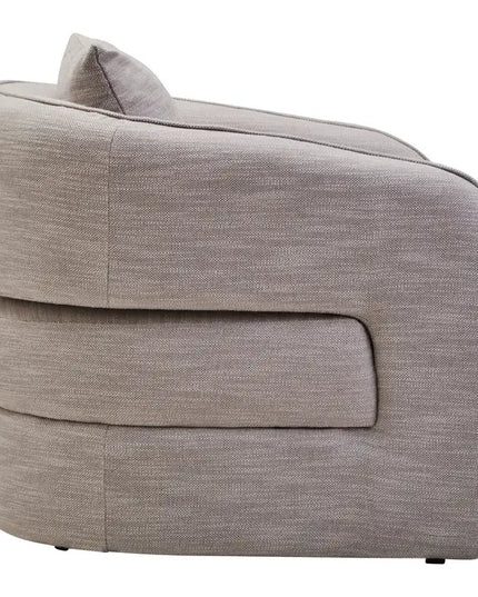 Bilani Curved Chair with back design grey fabric