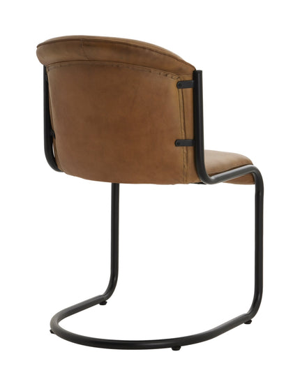 Billy Leather Curved Dining Chair