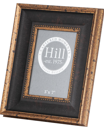 Black And Antique Gold Beaded 5X7 Photo Frame