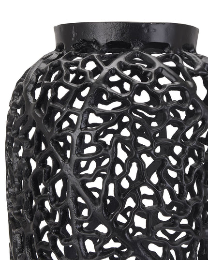 Black Cast Lattice Large Vase